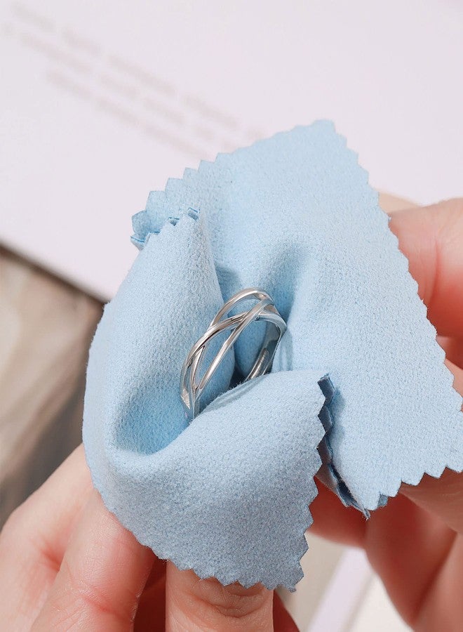 OOOPEL Sterling Silver Adjustable Ring S925 Silver Rings for Women Cubic Zirconia Twist Love Knot Dainty Ring Silver Minimalist Open Finger Rings Silver Thumb Sterling Silver Ring - Image 4